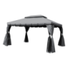Gazebo Royal 3x4 mt grigio con teli laterali e zanzariera robusto