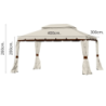 Gazebo Royal 3x4 mt grigio con teli laterali e zanzariera robusto