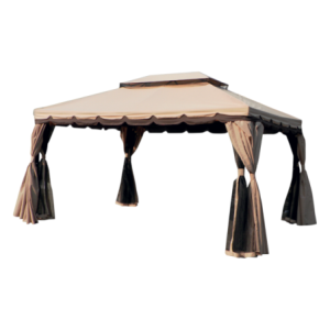 Gazebo Royal 3x4 mt moka con teli laterali e zanzariera robusto