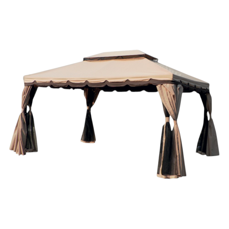 Gazebo Royal 3x6 mt moka con teli laterali e zanzariera robusto