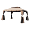 Gazebo Royal 3x6 mt moka con teli laterali e zanzariera robusto