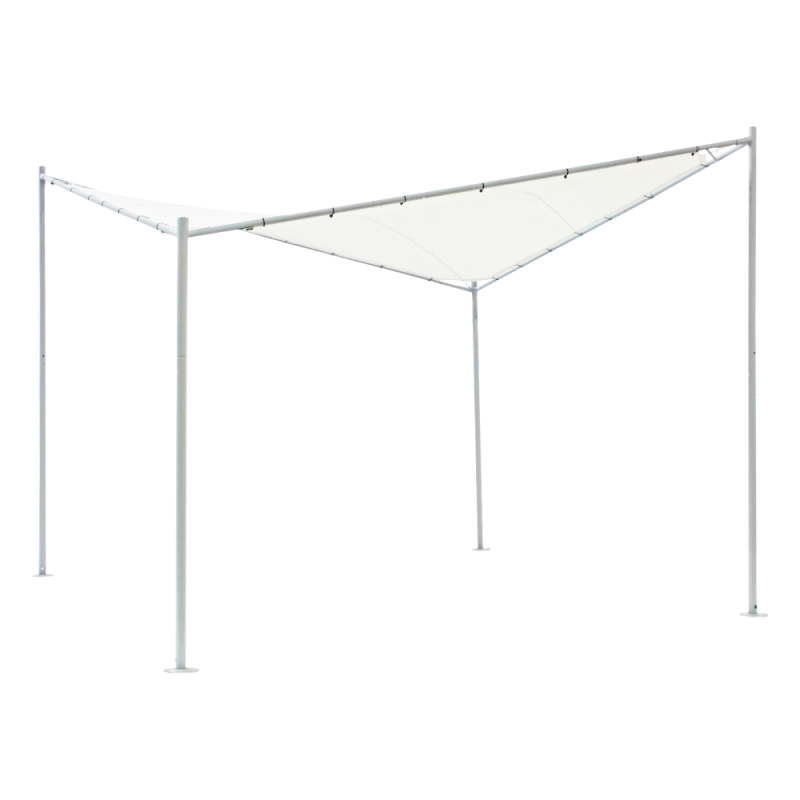 Gazebo Vela bianco 4x4 mt elegante e resistente per esterni