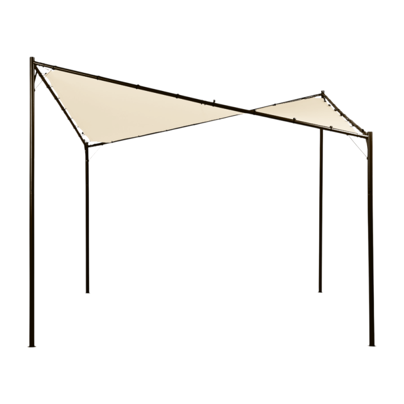 Gazebo Vela ecrù 4x4 mt elegante e resistente per esterni