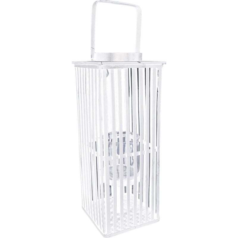Lampada da Tavolo in Legno Bianco 20x20x50 cm - Set 2 pezzi