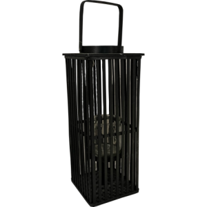 Lampada da Tavolo in Legno Nero 20x20x50 cm - Set 2 pezzi