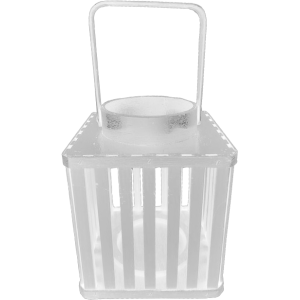 Lampada da Tavolo Piccola in Legno Bianco 14x14x18 cm