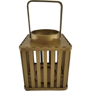 Lampada da Tavolo Piccola in Legno Oro 14x14x18 cm