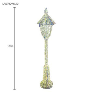 Lampione LED iridescente 120x28x25cm moderno da terra