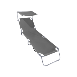 Lettino Gold Sand Grigio con Cuscini Metallo Oxford