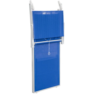 Zoom Lettino Lux Beach Blu Colori /parasole 2 posizione In Alluminio Pieghevole