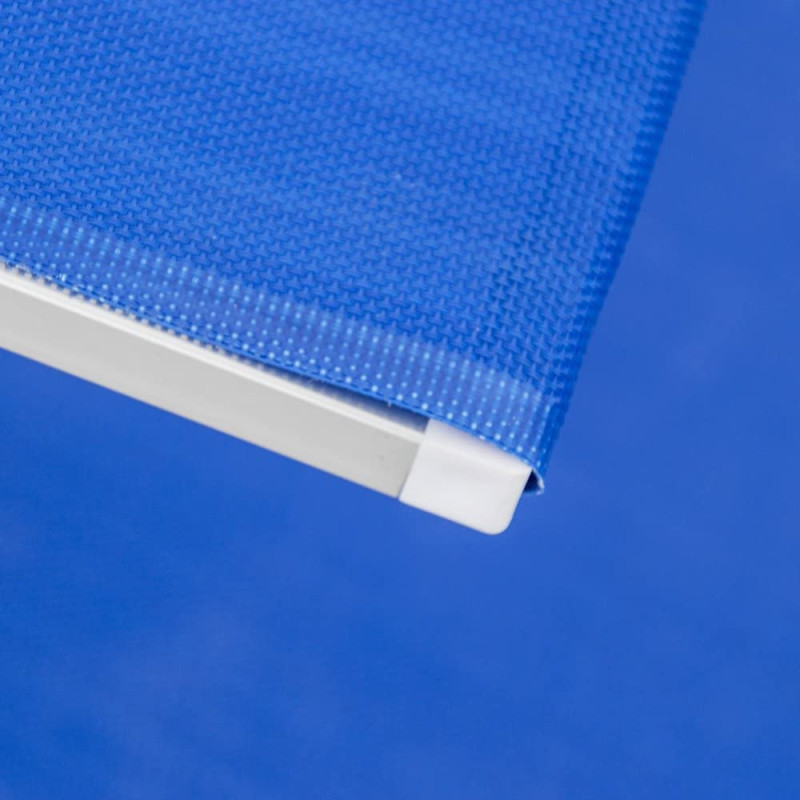 Lettino Lux Beach blu con parasole 2 posizioni pieghevole