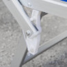 Lettino Lux Beach blu con parasole 2 posizioni pieghevole