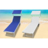 Lettino Lux Beach blu con parasole 2 posizioni pieghevole