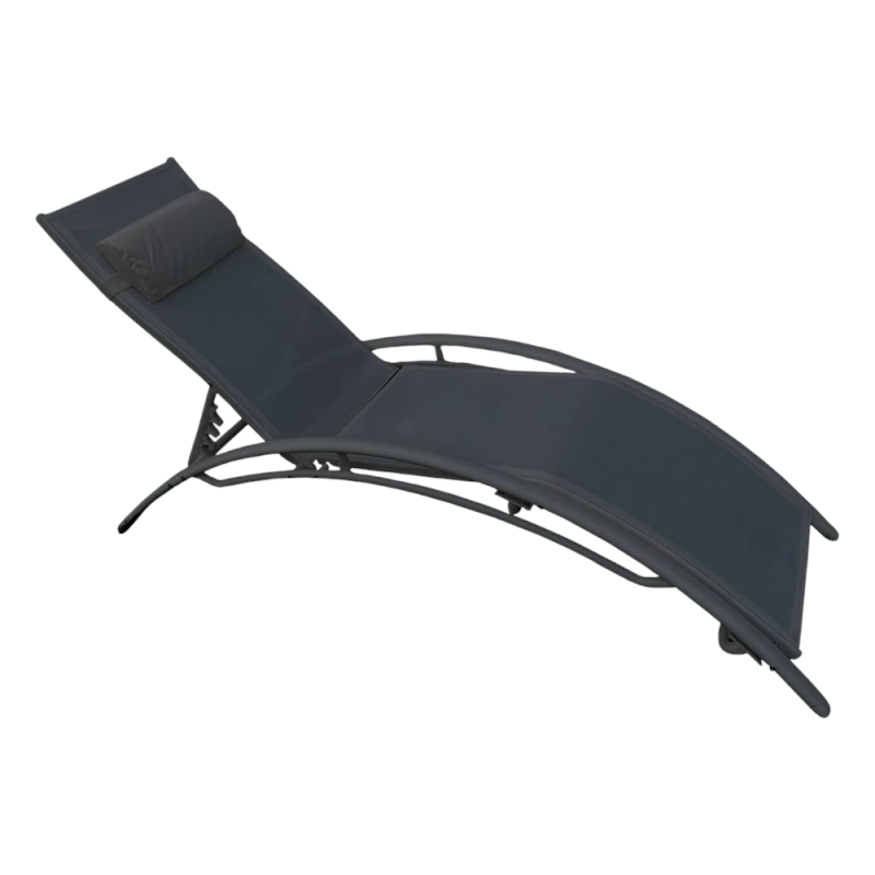 Lettino Moon Lounge Alluminio Antracite - Comfort per Giardino