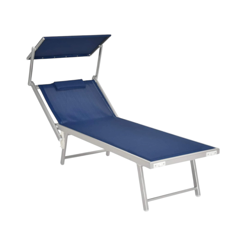 Lettino New Sun blu in ferro - Relax resistente e colorato outdoor