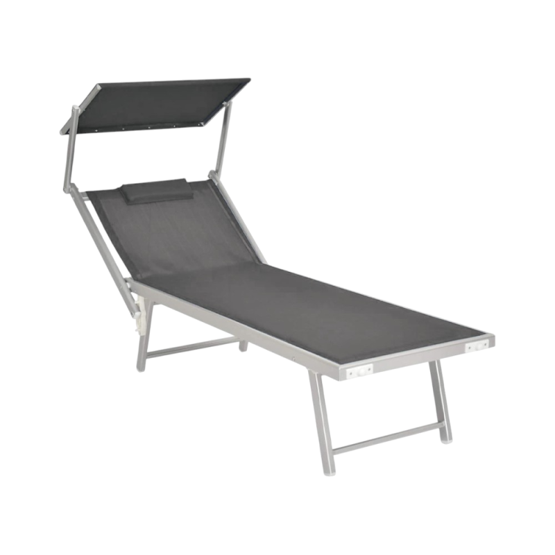 Lettino New Sun grigio a pois in ferro - Comfort e stile outdoor