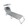 Lettino Relax King grigio con cuscino in metallotextilene