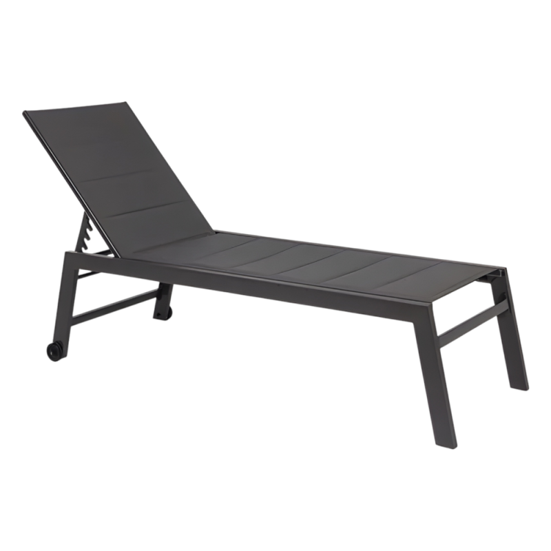 Lettino Stretch Lounge con ruote alluminio antracite - Outdoor relax