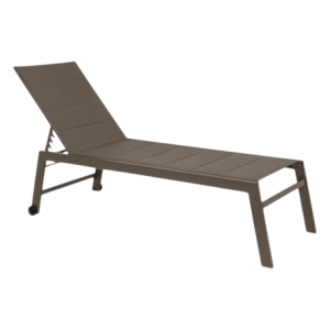 Lettino Stretch Lounge tortora alluminio con ruote da giardino