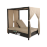 Lettone Sunbed Ibiza Alluminio Grigio Cuscino Beige - Giardino