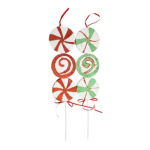 Lollipop Decorativo Assortito Rosso/Bianco Verde/Bianco 72 cm