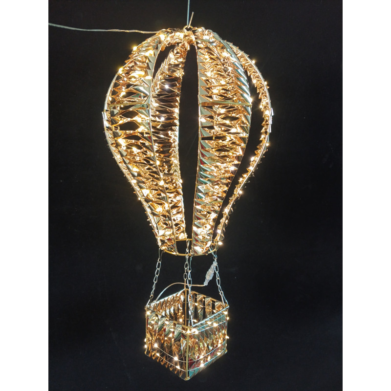 Mongolfiera con LED oro 22x22x48cm 140L - Decorazione luminosa