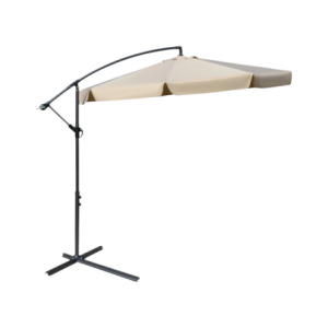 Ombrellone Banana 3m a braccio grigio/beige con flap - Outdoor elegante