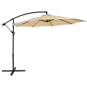 Ombrellone Banana 3m a braccio grigio/ecru - Eleganza outdoor