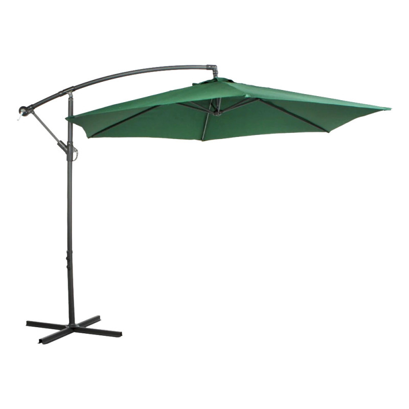 Ombrellone Banana 3m a braccio grigio/verde - Design moderno outdoor