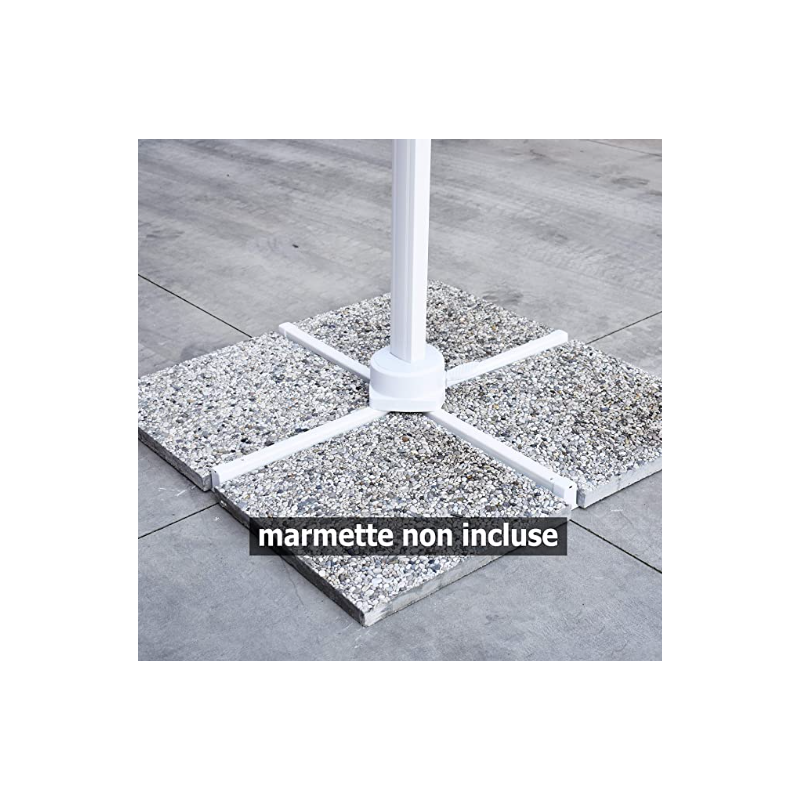 Ombrellone Santorini 3x3 m Champagne Gold Telo Bianco - Giardino