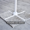 Ombrellone Santorini 3x3m struttura champagne telo moka