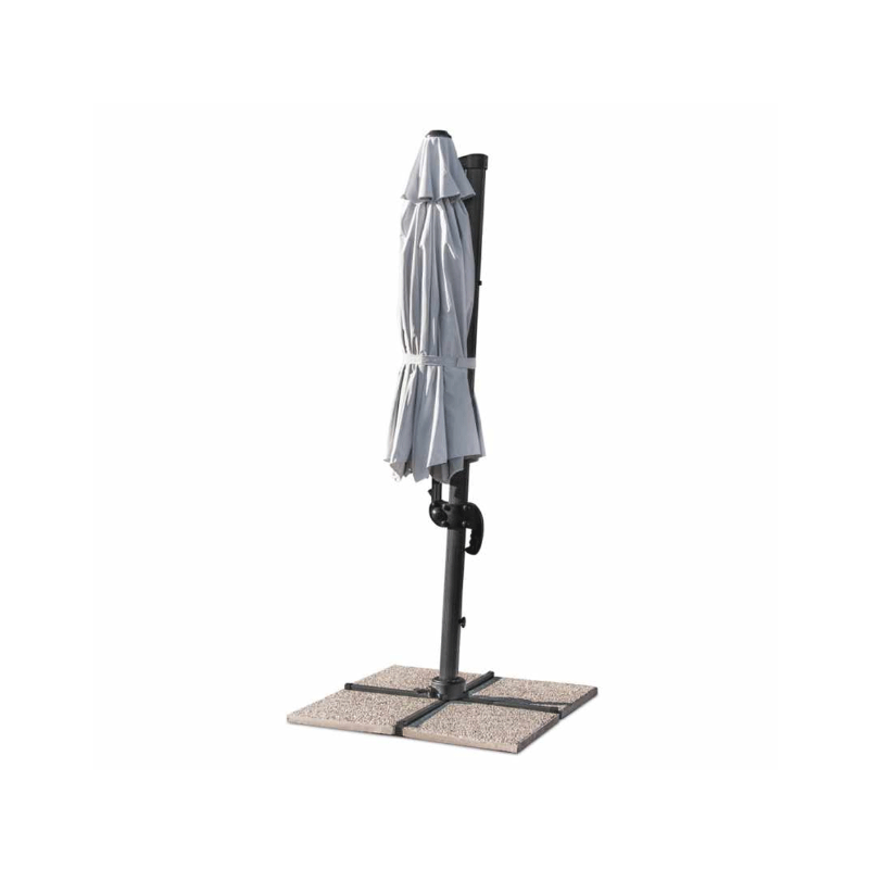 Ombrellone Santorini 3x3m struttura champagne telo moka