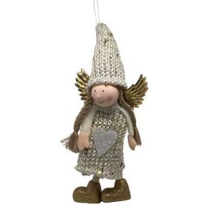 Pendente Angelo oro 18 cm: decorazione elegante per casa e festa