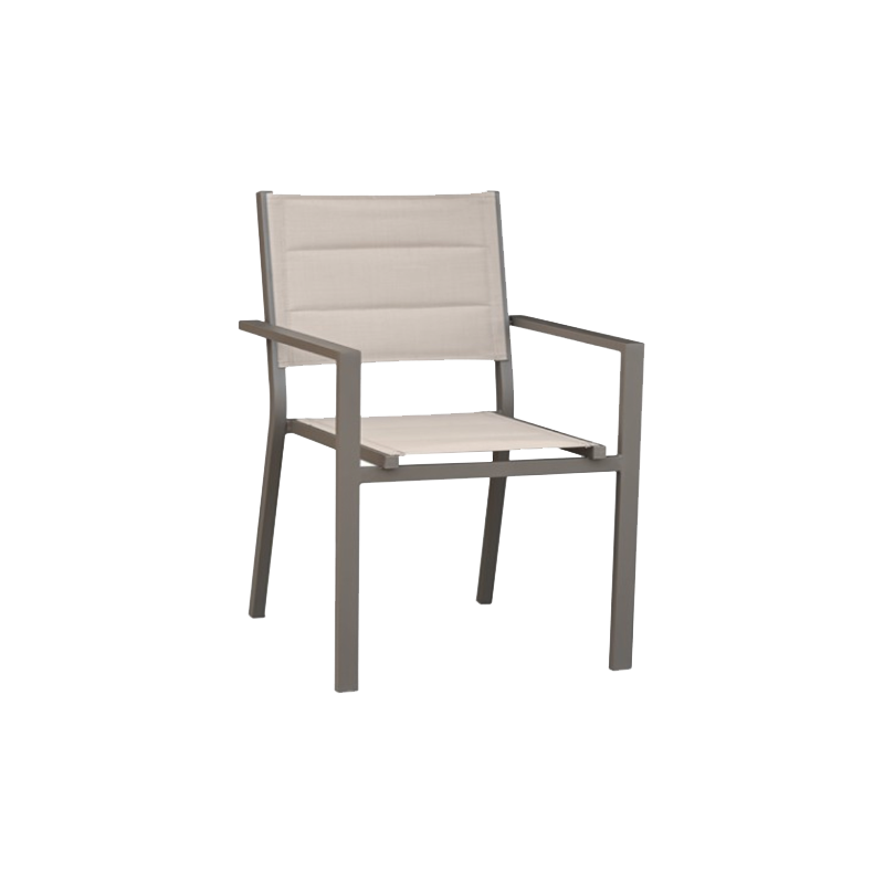 Poltrona Stretch alluminio textpadded tortora - Comfort outdoor
