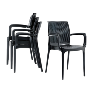 Zoom Poltrona Baviera In Rattan Colore Antracite