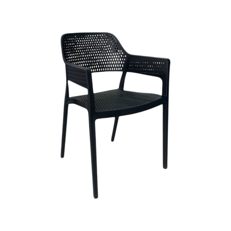 Poltrona Malaga Anti-UV in PP Nero - Poltrona da Esterno