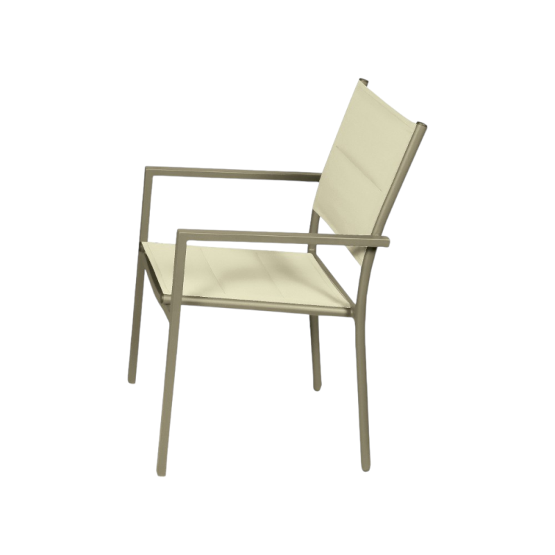 Poltrona Paraga metallo e textilene tortora - Comfort outdoor