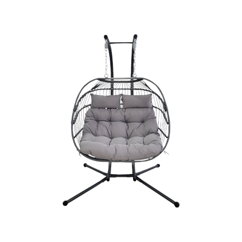 Poltrona pensile 2 posti Kenya rattan antracite - Relax outdoor