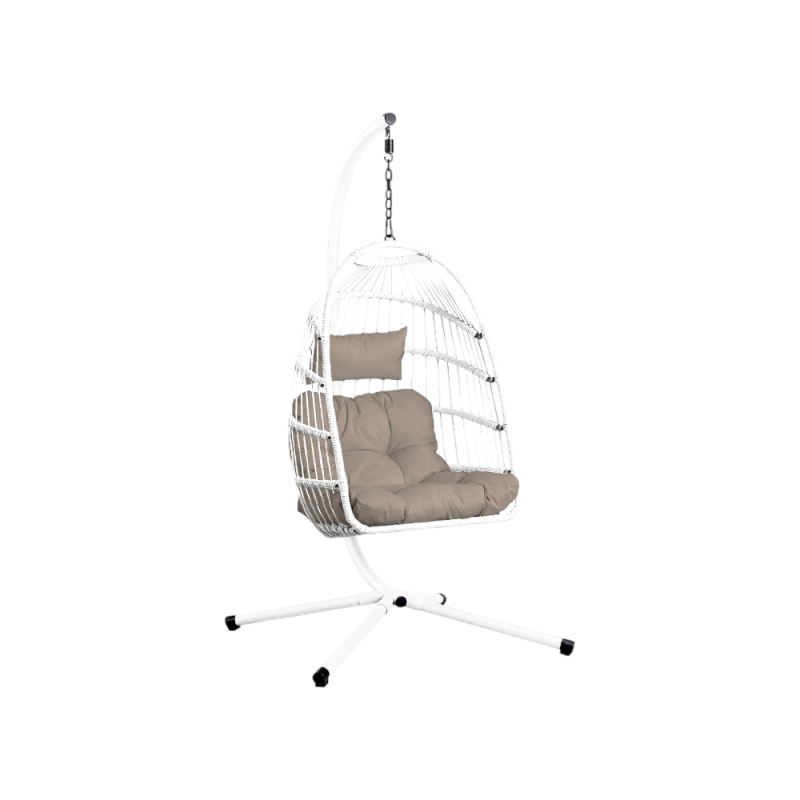 Poltrona pensile Singapore rattan bianco - Relax sospeso outdoor