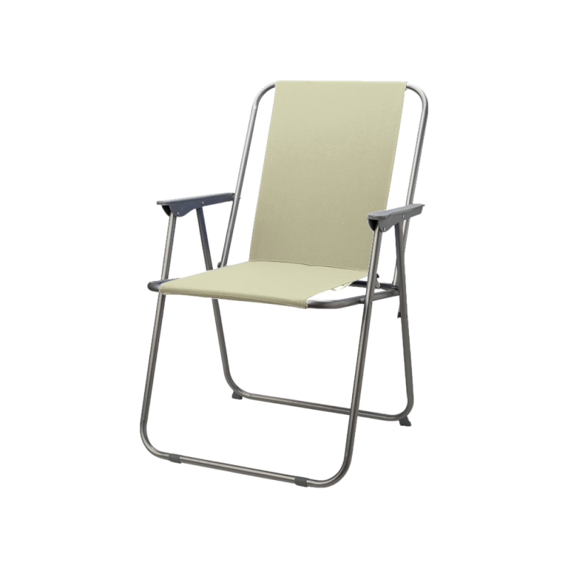 Poltrona relax Beach crema e grigio in ferro - Outdoor design