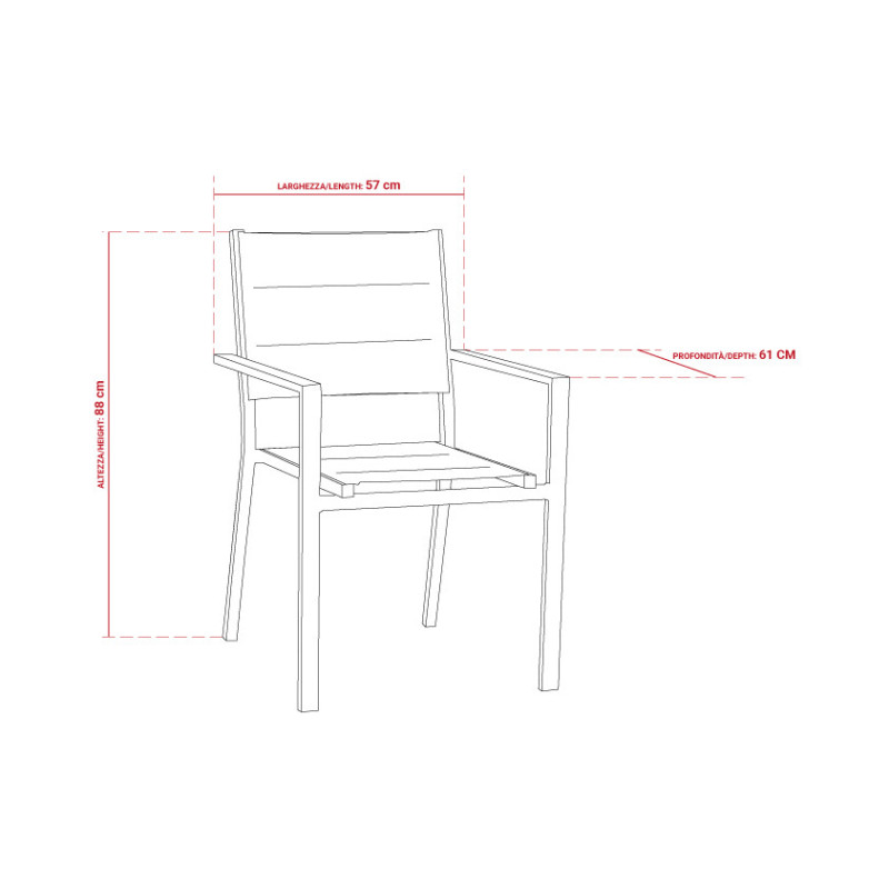 Poltrona Stretch Alluminio Antracite - Comfort da Esterno