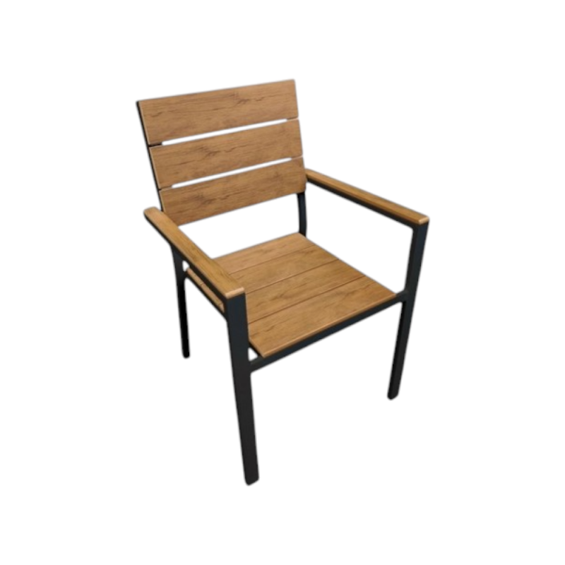 Poltrona teak in alluminio antracite-legno - Outdoor design