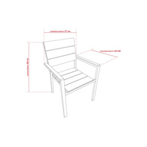 Zoom Set di 4 Poltrone Teak In Alu Colori Bianco + Legno