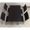 Set Pratiko Family Tavolo + 4 Sedie Pieghevoli Wicker Moka