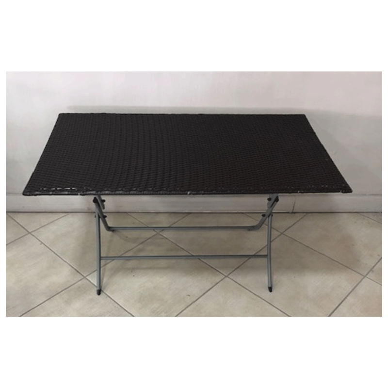 Set Pratiko Family Tavolo + 4 Sedie Pieghevoli Wicker Moka