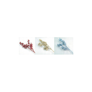 Ramo Decorativo 50 cm 3 Colori Assortiti - Fiori Natalizi