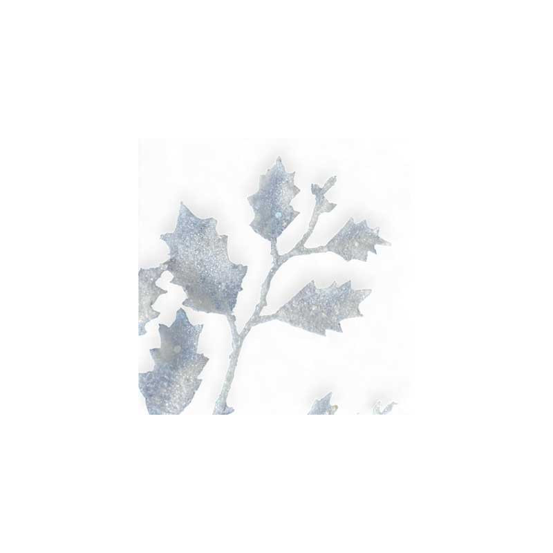 Ramo Foglie Glitter Bianco - Decorazione Natalizia Elegante