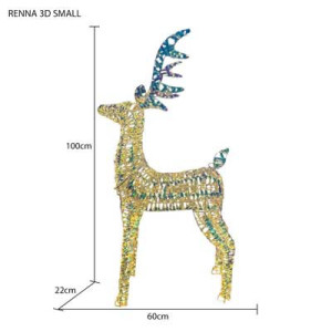 Renna Small con LED Iridescente H60cm - Decorazione Natalizia