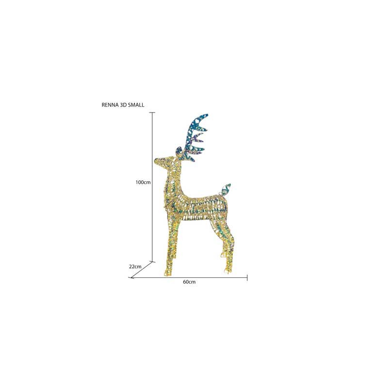 Renna Small con LED Iridescente H60cm - Decorazione Natalizia