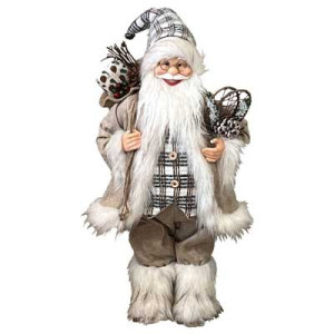 Santa Claus Bob Beige Edition H60cm - Decorazione Natalizia